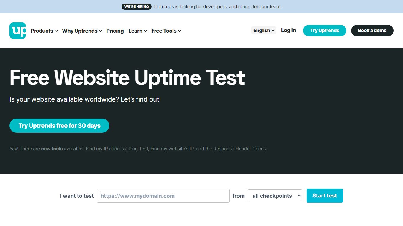 Website Uptime Test: Check Website Status | Uptrends