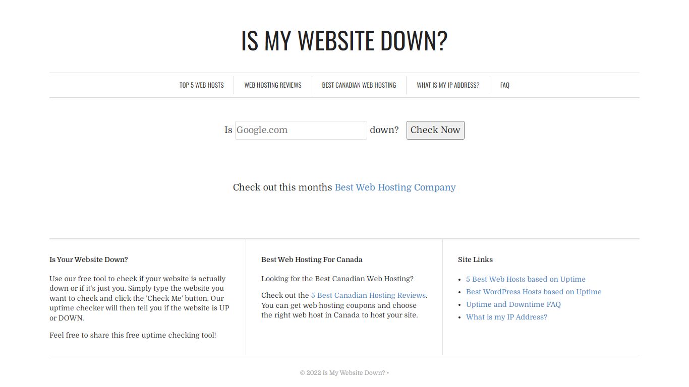 Is My Website Down? Check If A Site is Up or Down For Everyone.